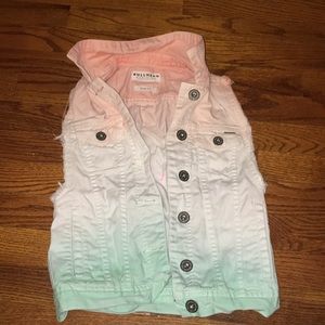 Denim sleeveless vest